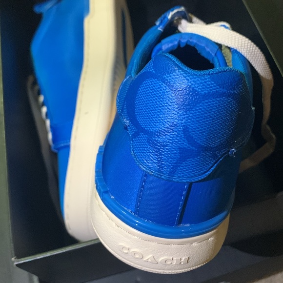 Men Brand New Coach CLIP Nylon LowTop Bright Blue Sneakers Size 8 - Picture 5 of 7